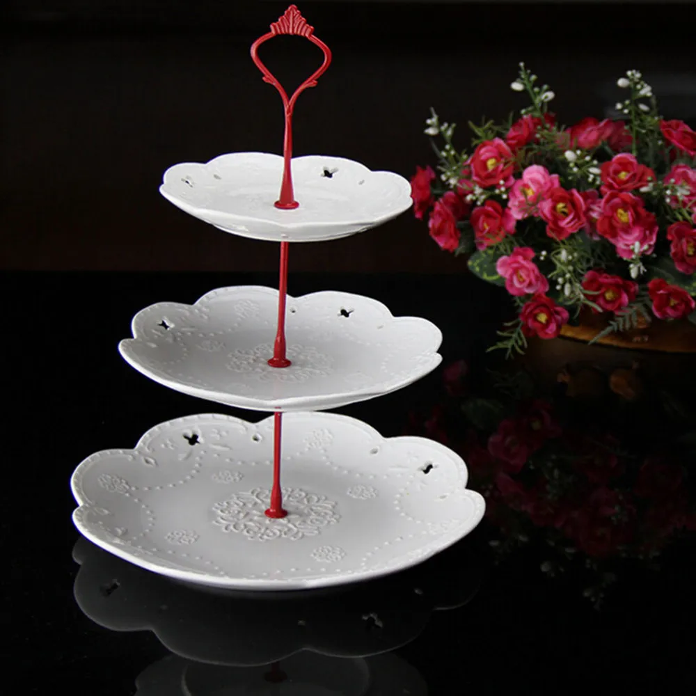 

2 3 Tier Cake Plate Stand Handle Crown Fitting Metal Wedding Party Decor (NO plate)