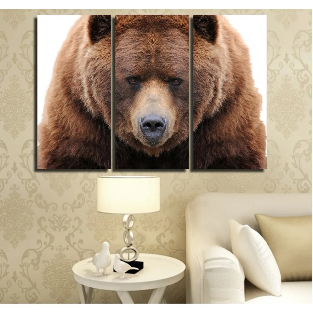 New 3 Pieces/sets Canvas Art Canvas Paintings The bear Decorations For