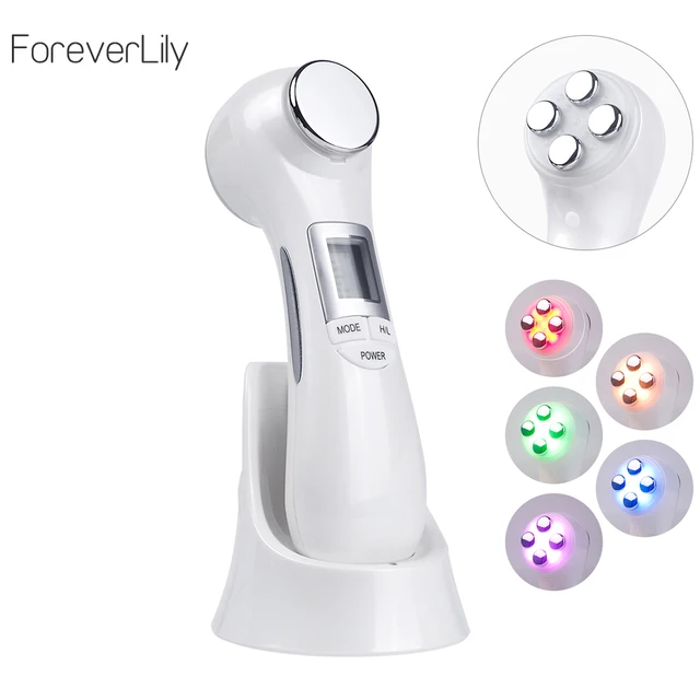 6 in 1 Mesoporation Electroporation LED Photon Beauty Device Salon Radio Frequency Face Lifting Tightening Facial Skin Massager