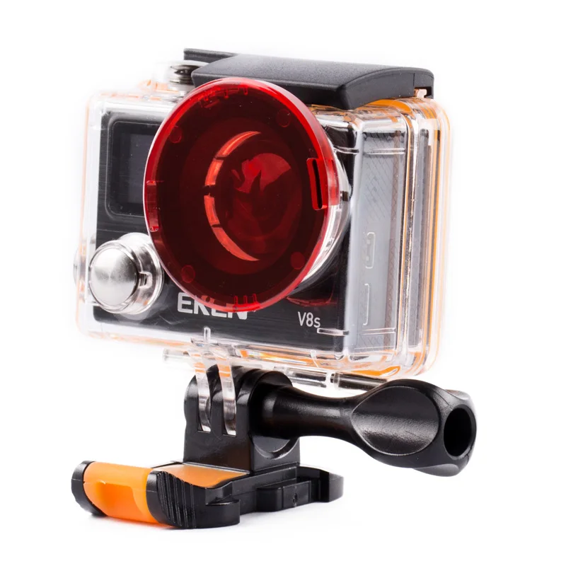 Экшн-камера Eken водонепроницаемый корпус Чехол возможностью погружения на глубину до 30 м Дайвинг-бокс с защитное устройство для объектива Кепки для экшн-камера Eken H9 H9R H8 H8R H3 H3R V8S H8PRO F71R