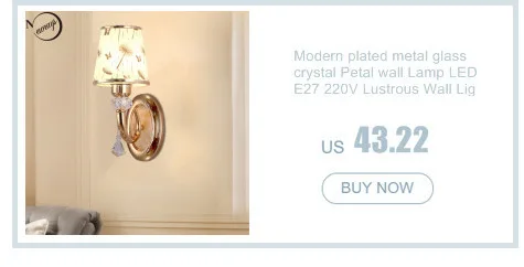 Современные позолоченный металлический хрусталя лепесток настенный светильник светодио дный E27 220 В блестящие настенный светильник для гостиной спальня ресторан отеля кафе