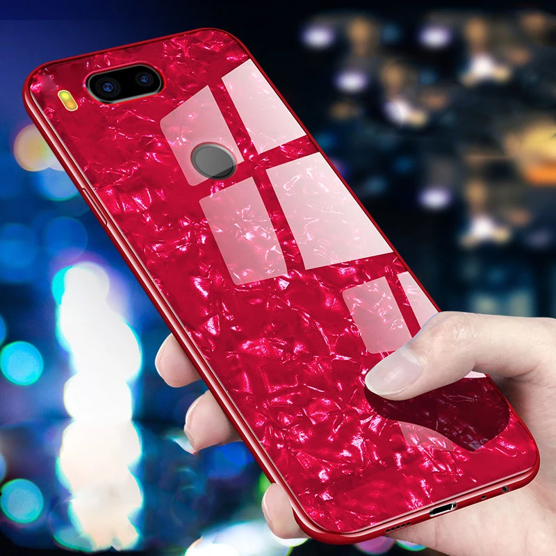 

Shell Tempered Glass Cases for Xiaomi Mi 5X A1 6 Mix 2 Redmi 5 Plus Note 3 Case Elec-plating TPU Bumper Hard Back Cover Fundas