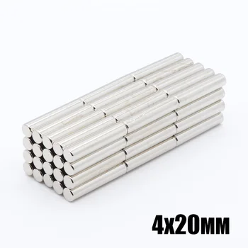 

50Pcs 4 x 20 mm NdFeB Strong Round Cylinder Magnets 4x20 mm Rare Earth Neodymium Permanent Magnet Powerful Magnet 4*20 mm