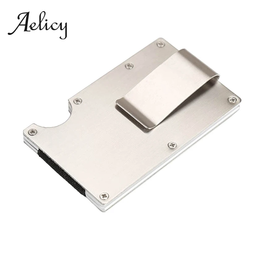 

Aelicy Women Men's Stainless Steel Package Box Mini Card Wallet Bank Card Business Card ID Name Card Credit Card Holder Case