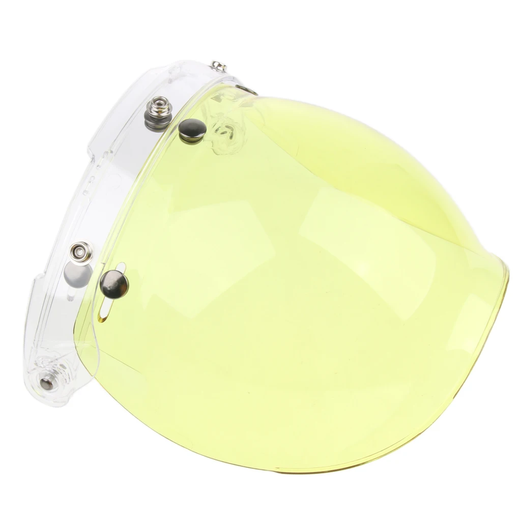 Universal Bubble 3-Snap Motorcycle Helmet Visor Flip Up Face Shield Lens Plain Adjust Height Flip Up Design