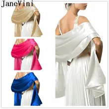 JaneVini, атласная шаль для невесты, накидка, болеро De Mariage,, белая, черная, для невесты, для свадьбы, для вечера, для выпускного вечера, накидка, для женщин, плюс размер, болеро