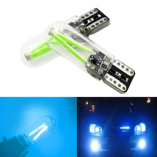 1 шт. T10 W5W Автомобильный светодиодный светильник с нитью белого, красного, желтого цвета, автомобильная лампа для чтения, стеклянная лампа 194, 168, 12 В постоянного тока, автомобильный Стайлинг