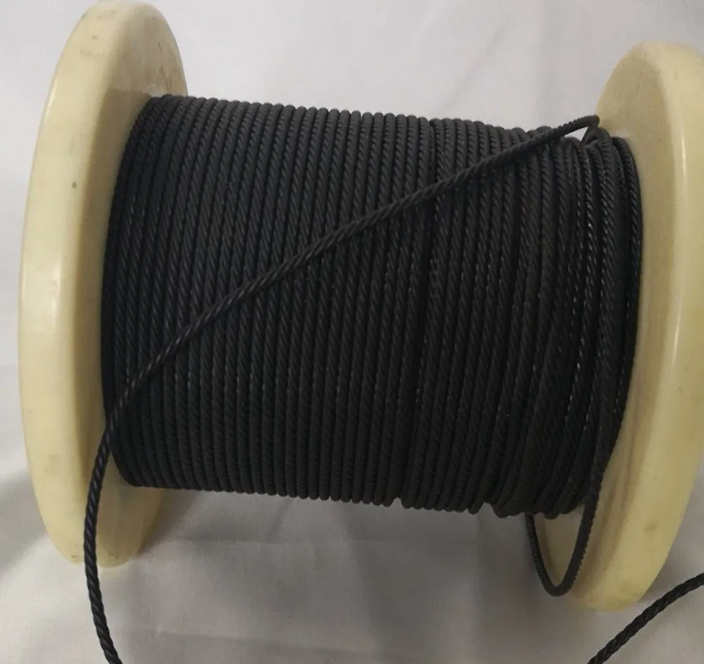 Черный посеребренный медный фольгированный провод (без вилки) 5 метров