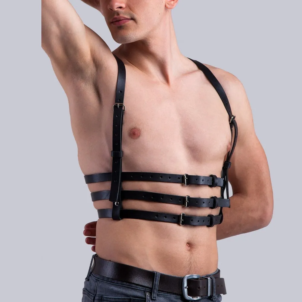 

Chest Harajuku PU Leather Harness Boundage Belts Gay Role Play Man Underwear Retraints Harness Sculpting Waist Suspenders Belt