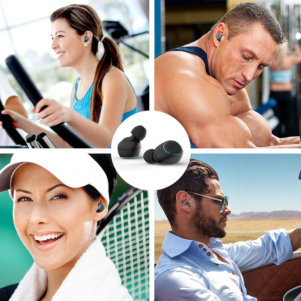 HTK18 TWS Wireless Earphone Bluetooth 5 0 Sports Headphones 3D stereo handsfree Noise Cancelling Headset with Mic for all phones