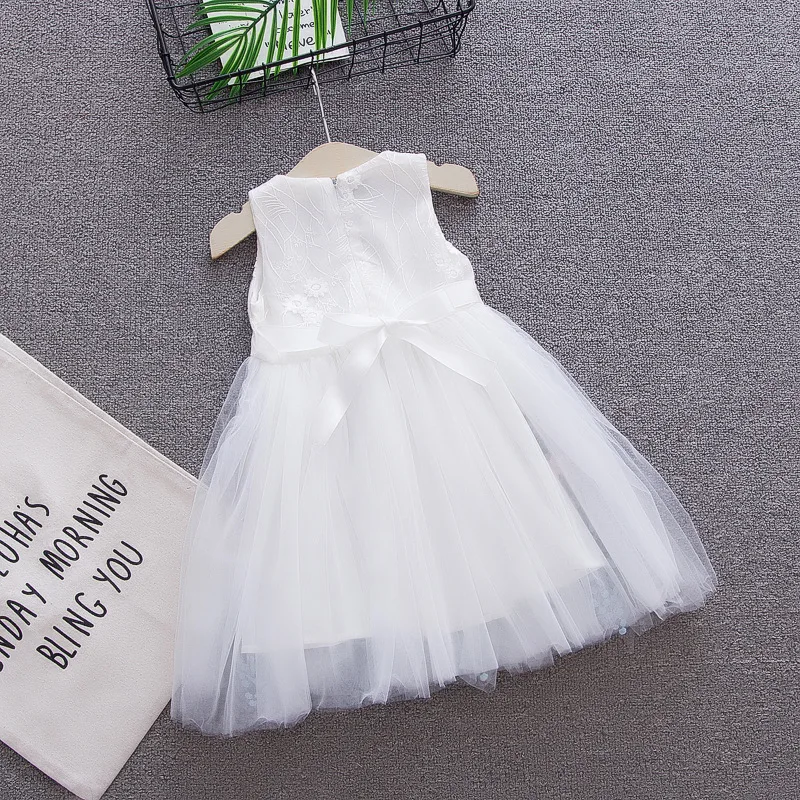 Новое платье для девочек; летняя детская мода; сетчатые платья принцессы без рукавов с цветочным рисунком для детей; одежда для выпускного бала; свадебное платье для девочек