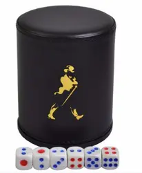 Клуб бар азартные игры казино Техасский покер игра печать кожа с пластиковым набор игральных костей с 6 крышкой цифровые белые акриловые
