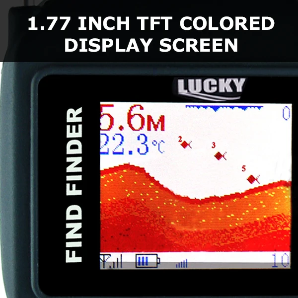 FF-518 Lucky водонепроницаемые часы Тип эхолот цветной экран беспроводной датчик Fishfinder часы режим встроенный аккумулятор