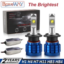 Buy BraveWay The Brightest LED Headlight Bulb H1 H4 H7 H11 HB3 HB4 LED Light Bulbs H4 H7 9005 9006 LED Bulb for Car Light H7 Canbus Free Shipping