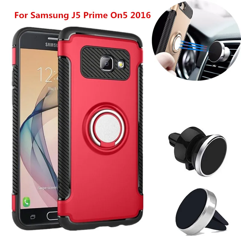 Luxury For Samsung J2 J3 J5 J7 Prime Pro Case 2 in 1 Shockproof 360 Degree Hybrid Armor Ring Magnetic Stand Rubber PC Back Cover |