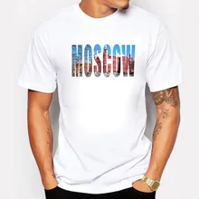 The Capital of Russia Purpose Tour City Moscow Prints T Shirt Men Cotton Summer Fitness Clothing