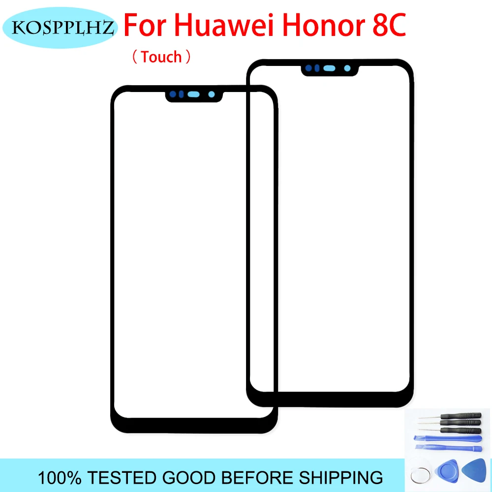 

KOSPPLHZ Original For Huawei Honor 8C Front Touch Screen Outer Glass Panel Fit Replacement For Huawei Honor 8C Phone With Tools