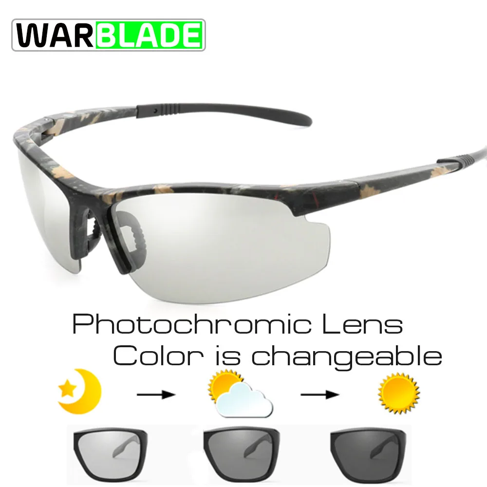 Фотохромные солнцезащитные очки для вождения, для велоспорта, камуфляжные, поляризационные, хамелеон, обесцвечивание, солнцезащитные очки для женщин и мужчин, oculos de sol masculino