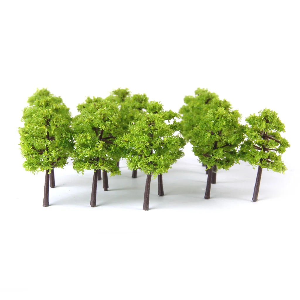 80Pcs 5cm Height Green Tree Models for RR Railway Diorama Park Garden Scenery Building Accessory