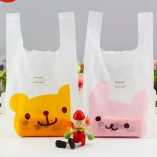 18*35 см улыбка Рынок магазин Пластик мешок пользовательские Хозяйственные Сумки Упаковка Жилет ручка Подарочная упаковка рождения