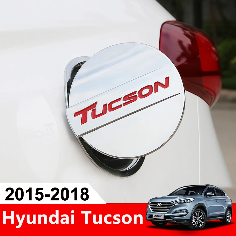 

ABS Chrom Auto Exterior Oil Fuel Tank Cap Cover Trim Sticker For Hyundai Tucson 2015 2016 2017 2018 Car styling Accessories