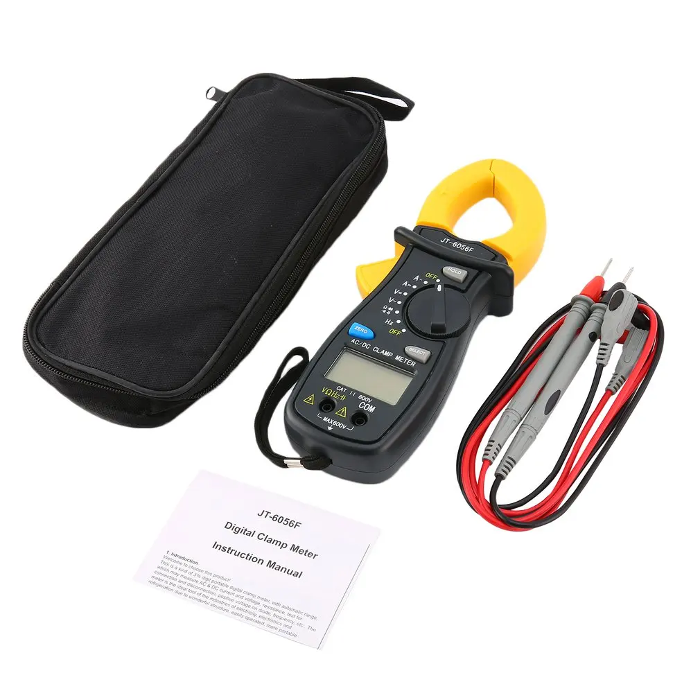

JTW JT-6056F Handheld Digital Clamp Meter Multimeter AC/DC Volt Current Voltage Ohm Tester Resistance Ammeter Multitester