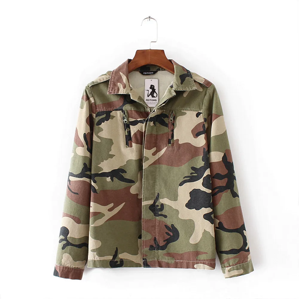 

Women fashion long sleeves Camouflage Jacket female Coat Autumn Winter Street Jacket veste femme chaquetas mujer