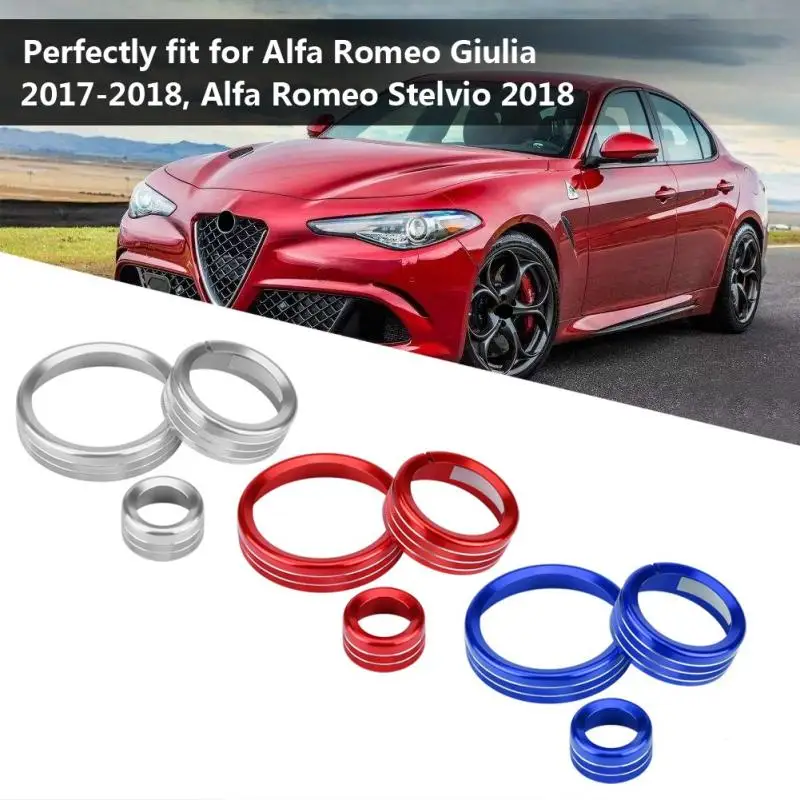 3 шт. Автомобильная панель управления мультимедиа ручка круг крышка отделка для Alfa Romeo Giulia Stelvio- ручка круг отделка 3 цвета