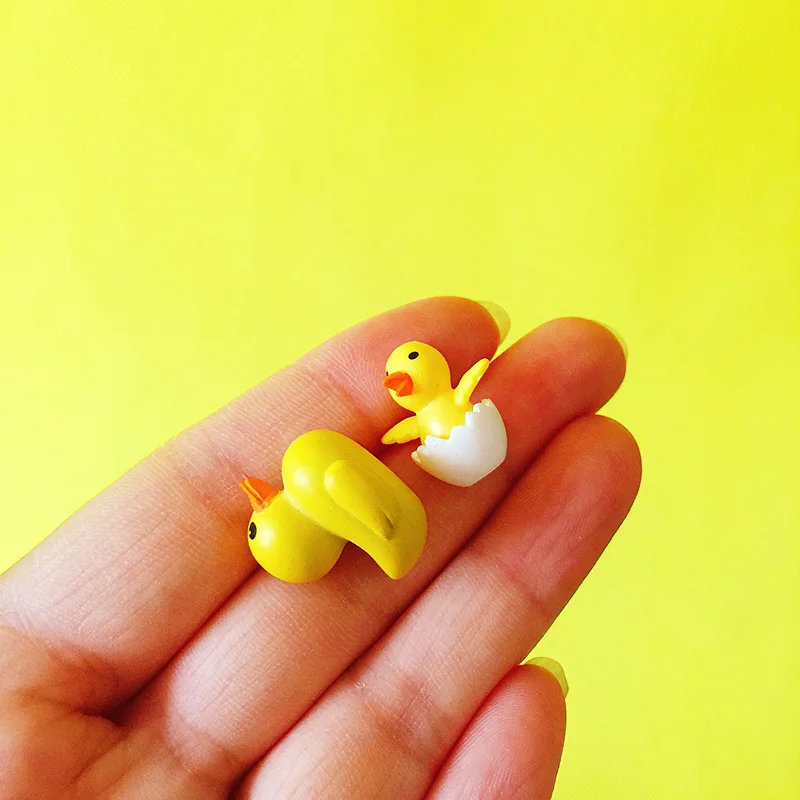10 pcs/mini duck/miniatures/lovely cute/fairy garden gnome/moss terrarium decor/crafts/bonsai/diy doll house figurine/supplies