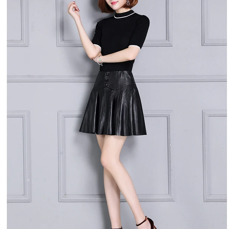 Весна и лето женская сексуальная юбка из искусственной кожи