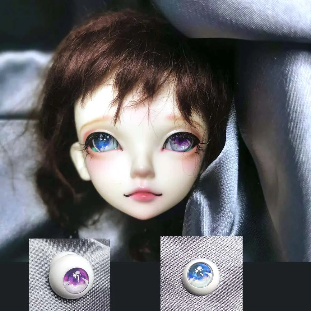 1/6 BJd глаза мультфильм 3d глаза Синий Розовый Фиолетовый шин 1/4 1/3 1/8 BJD SD MSD кукла 10 мм 12 мм 14 мм печать пластиковые BJd куклы аксессуары