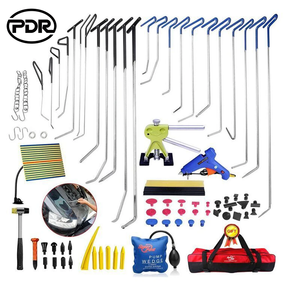 

PDR Tools Hooks Push Rods Car Dent Repair Kit Tool To Remove Dents Paintless Dent Repair Door Dings Repair Kit