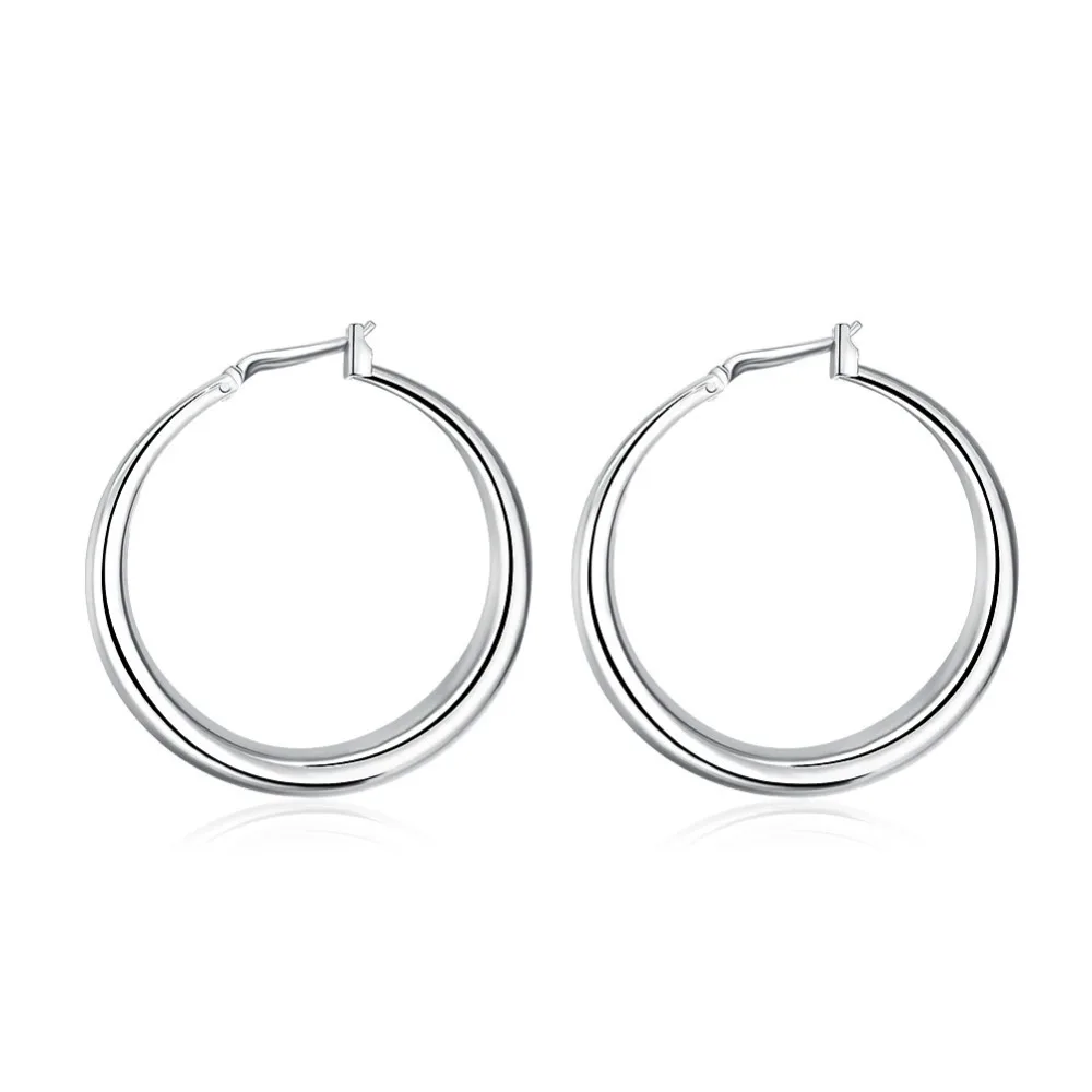 

Free Shipping Hot 925 Sterling Silver Earrings Fine Women's Earrings Beautiful Elegant Silver Earrings Simple Silver Jewelry