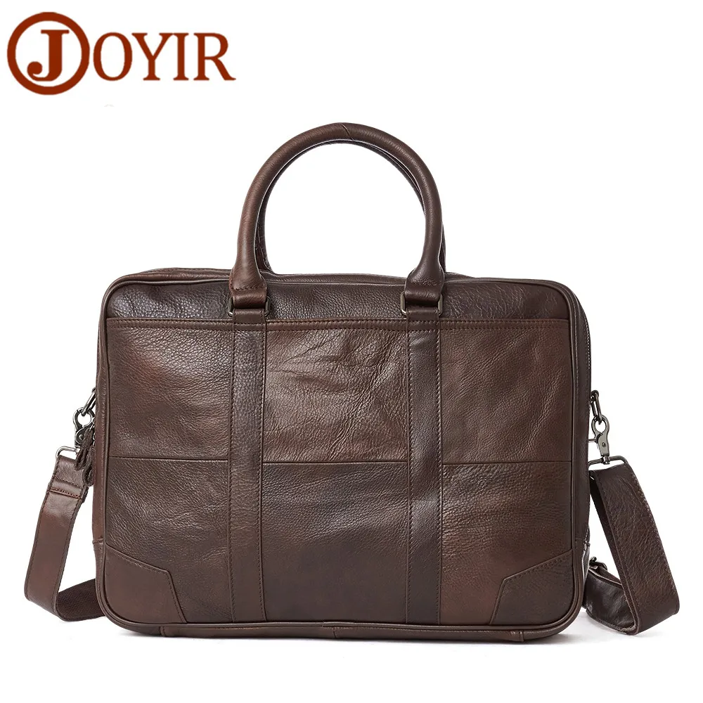 

JOYIR Designer Briefcases Genuine Leather Handbag Business Men Bags Laptop Tote Crossbody Bags Shoulder Men's Messenger Bag