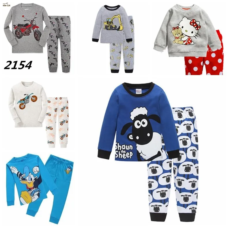 Детский пижамный комплект для маленьких девочек и мальчиков, повседневные пижамы с рисунком, детские пижамы с длинными рукавами, одежда для сна, ночная рубашка