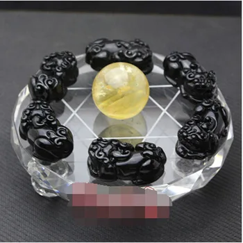 

Seven brave array of natural obsidian ornaments