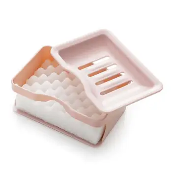 

HobbyLane Double Layer Soap Holder with Sponge Cleaner Storage Box for Bathroom