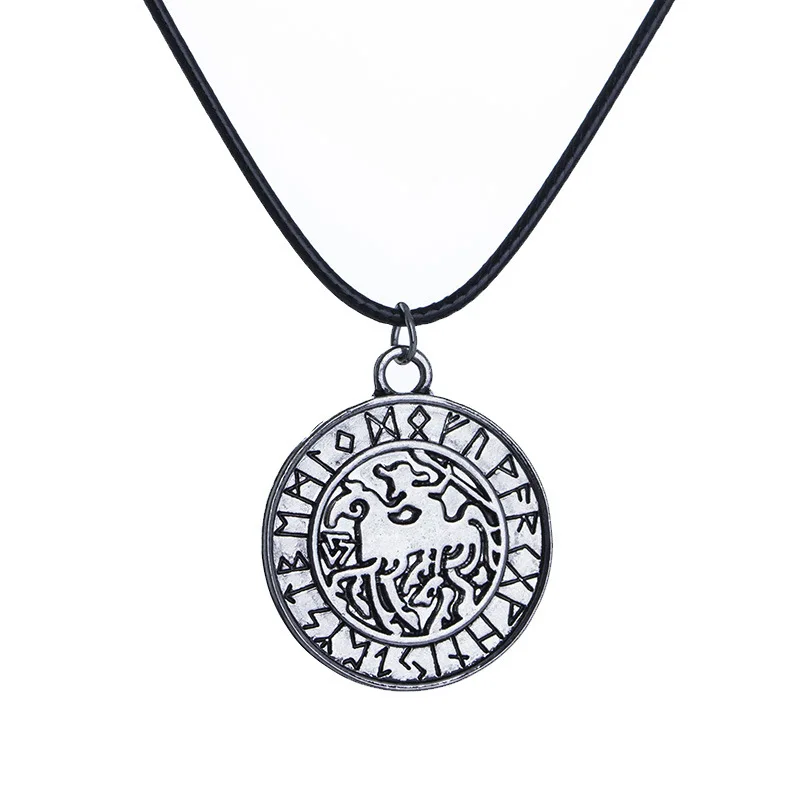 10PCS/Lot Nordic Virgin Round Alloy Retro Viking Pendant Men