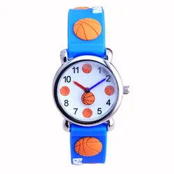 Детские часы с 3D баскетбольным рисунком Детские Кварцевые часы многоцветные часы с героями мультфильмов