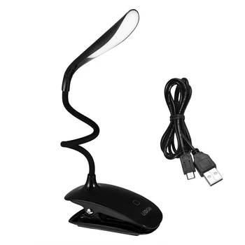 

LEDGLE 3W Desk lamp USB led Table Lamp 14 LED Table lamp with Clip Bed Reading book Light LED Desk lamp Table Touch 3 Modes
