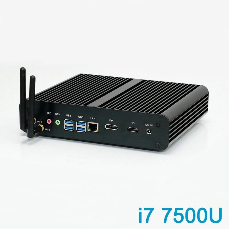 Новейшие процессоры Intel Core i7 7500U 7th Gen Kaby Lake Mini PC Windows 10 безвентиляторный