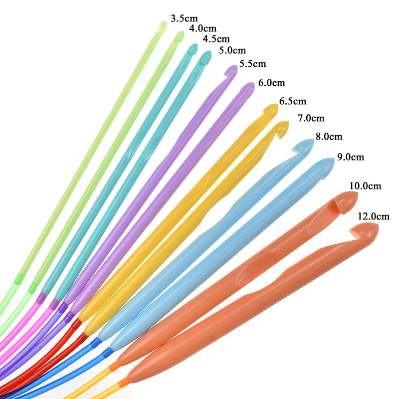12 шт./компл. 120 см Гибкий афганский тунисский Пластик ковер микс Размеры 3,5-12,0 мм вязальные крючки Вязание иглы Набор «сделай сам» для ремесленных инструментов