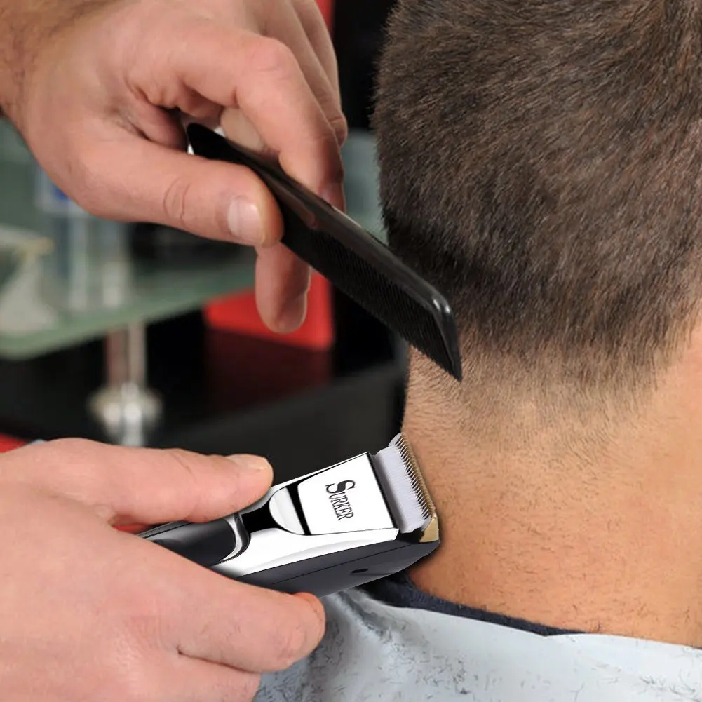 SURKER Rechargeable Hair Clipper Trimmer Beard Shaver Cordless Washable LED Display Ceramic Blade 