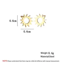  Chandler Tiny Small Stainless Steel Sun Earring For Women Hollow Out Tiny Small Metal High Quality Wholesale Drop Shipping 