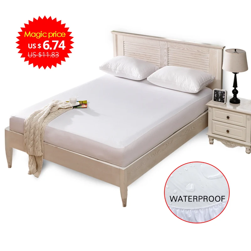 

Smooth Waterproof Mattress Protector Cover For Bed Wetting Breathable Hypoallergenic Protection Pad Cover Anti-mite42
