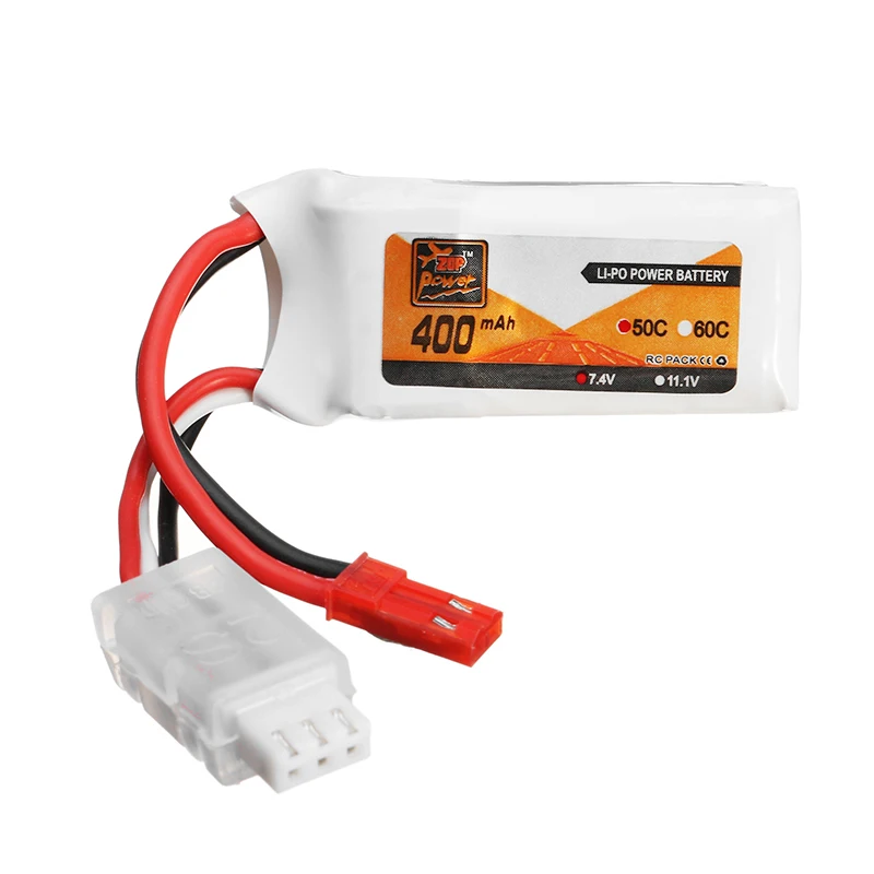 

4PCS ZOP Power 7.4V 400mAh 2S 50C Lipo Battery JST Plug For Aurora 68 Fatbee FB90 RC Racing Drone