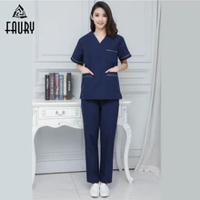 Новое поступление доктор униформа медсестры унисекс летний больничный медицинский салон красоты наборы скрабов хирургическая медицинская Униформа высокого качества