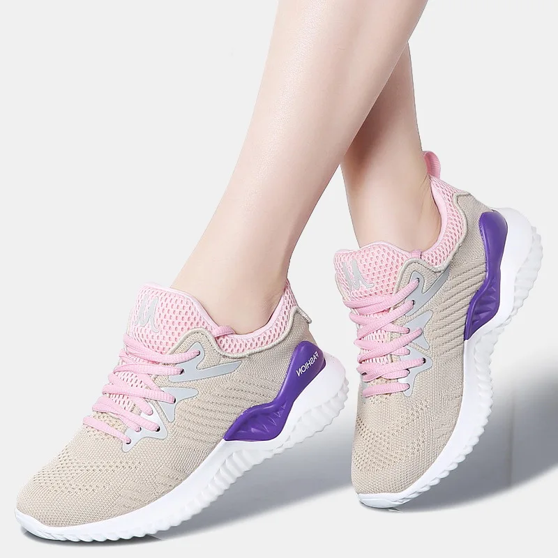 

2019 Autumn Women Flats Shoes Breathable Mesh Lace-up Casual Shoes Basket Femme Chunky Sneakers zapatos de mujer