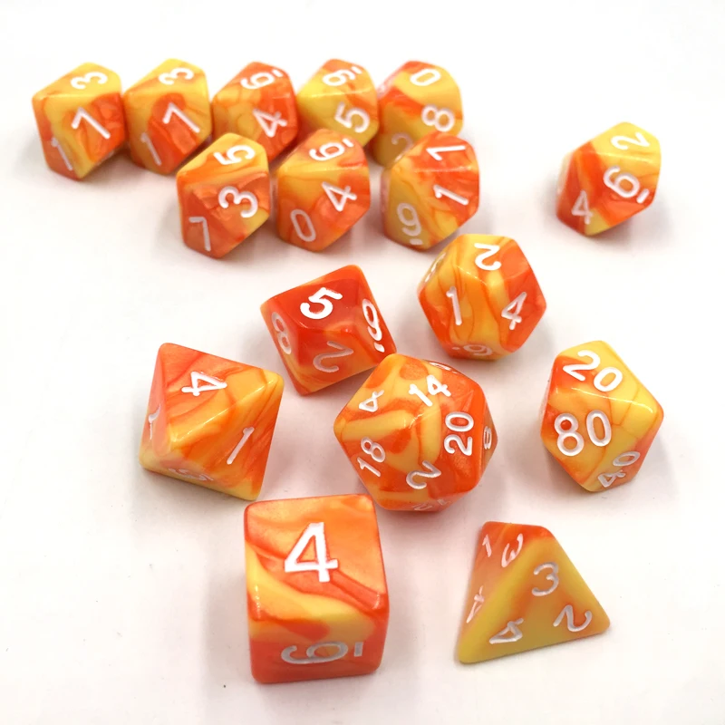 Rollooo игральная кость 7 шт./компл.+ 9 шт. D10 кости olyhedral кости двойной Цвет для DND RPG d4 d6 d8 d10 d% d12 d20