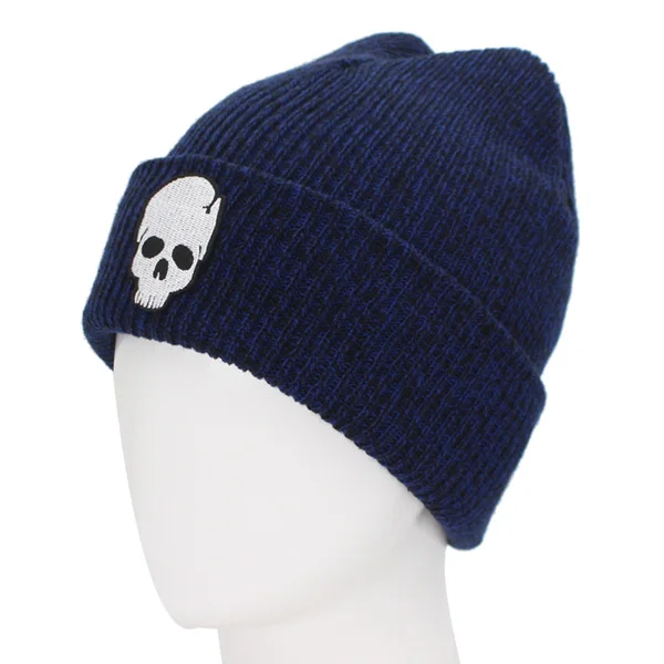 navy YOUBOME зимняя шапка для женщин и мужчин Skullies вязаная шапка для мужчин маска череп Женский Gorros капот мягкая Осенняя шапочка-бини шапка шапки - Цвет: navy